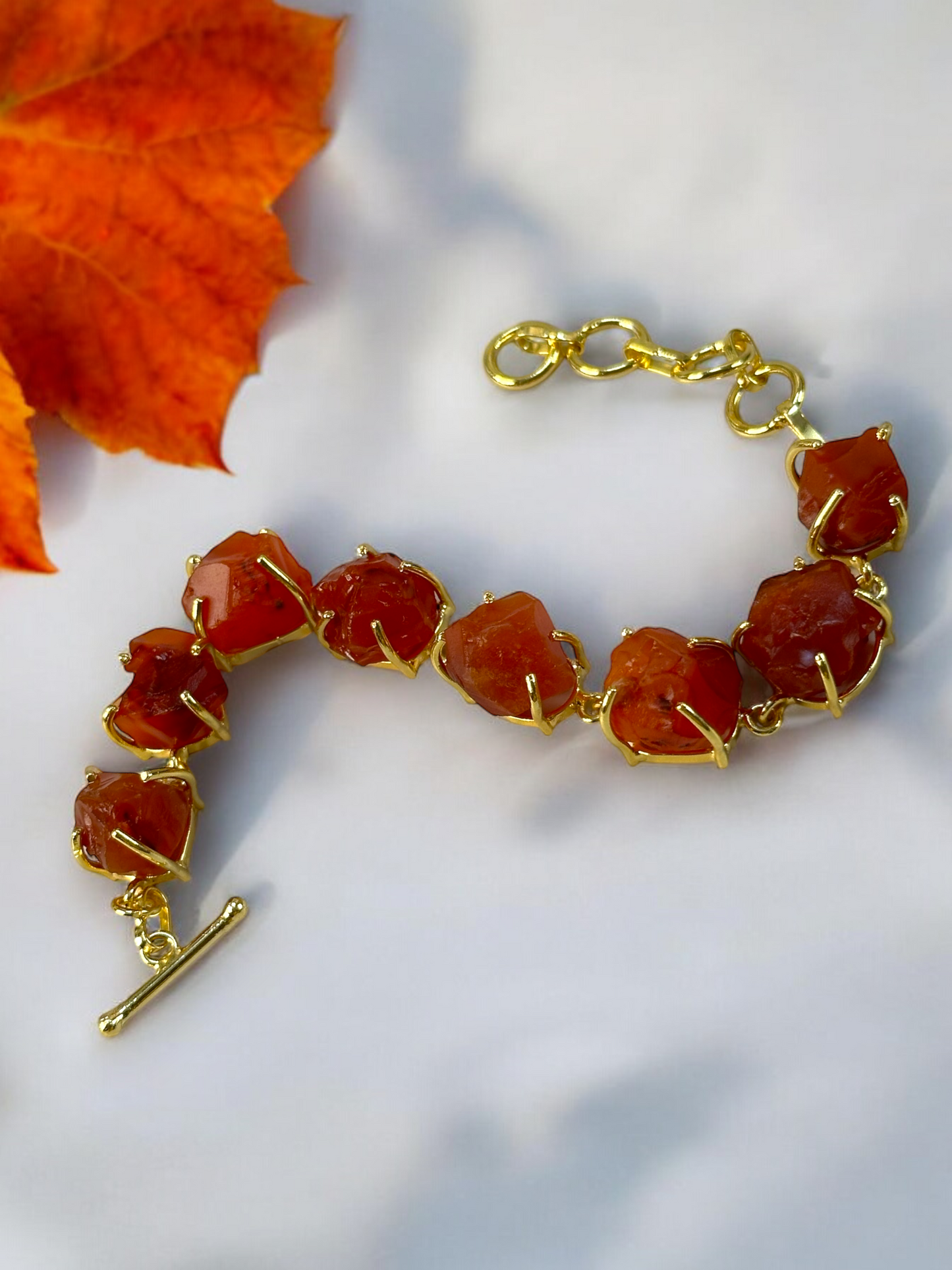 Dark Orange Carnelion Stone Saisha Bracelet