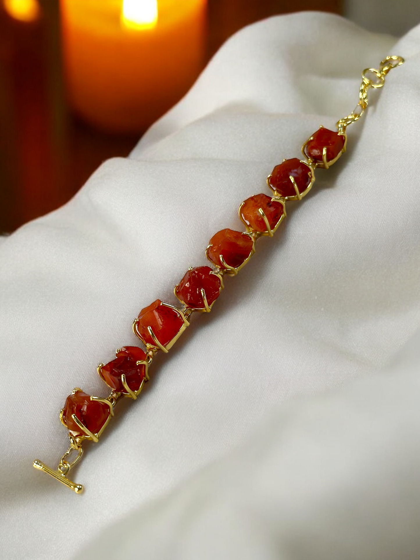 Dark Orange Carnelion Stone Saisha Bracelet