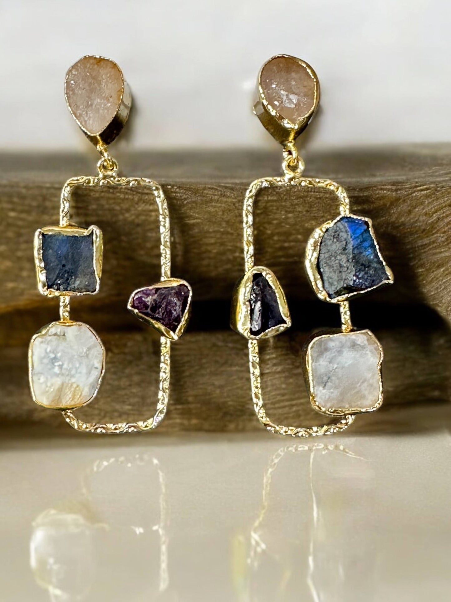 Multi Colour Stone Boxed Danglers