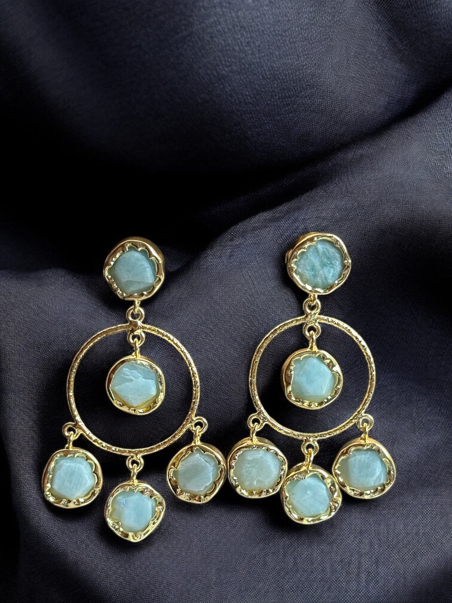 Modern Stone Chandbali Earrings