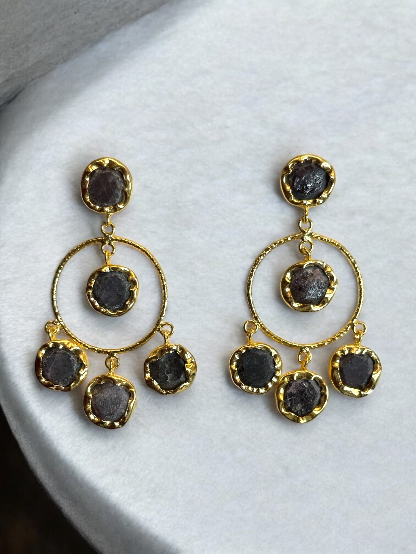 Modern Stone Chandbali Earrings