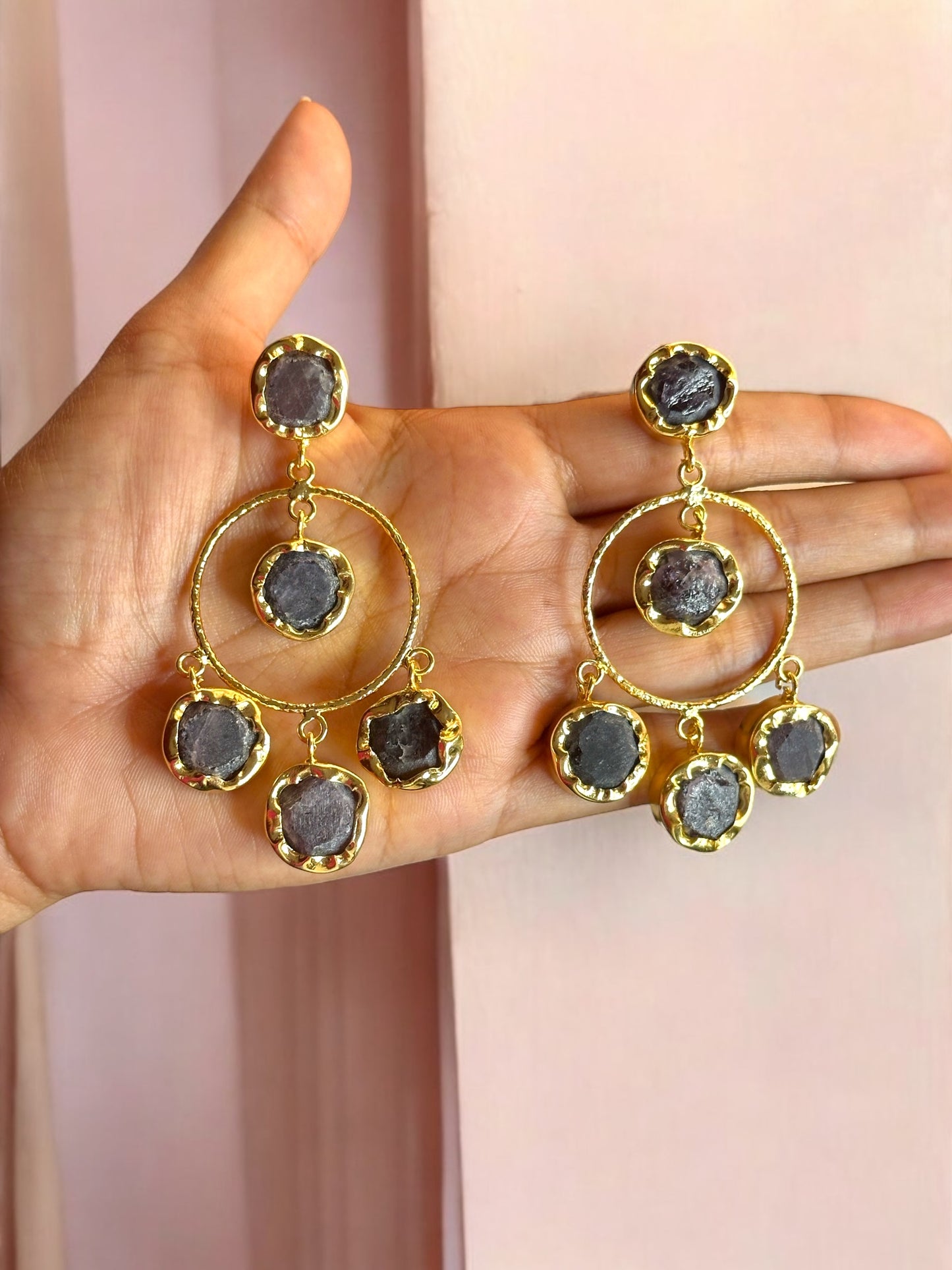 Modern Stone Chandbali Earrings