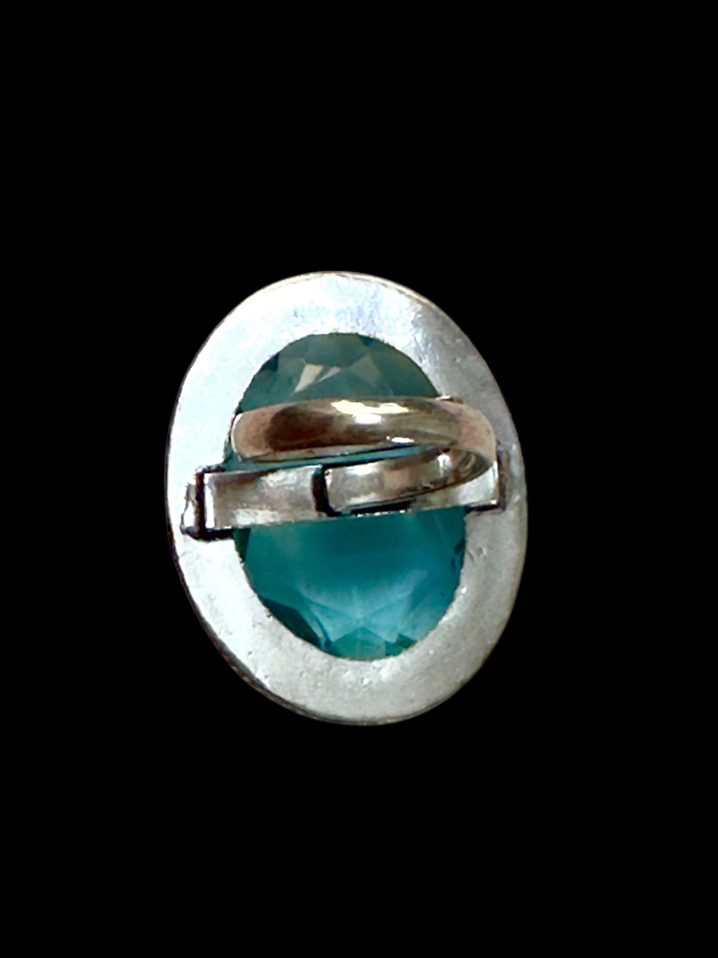 Natural Quartz Stone Chunky Adjustable Alloy Ring