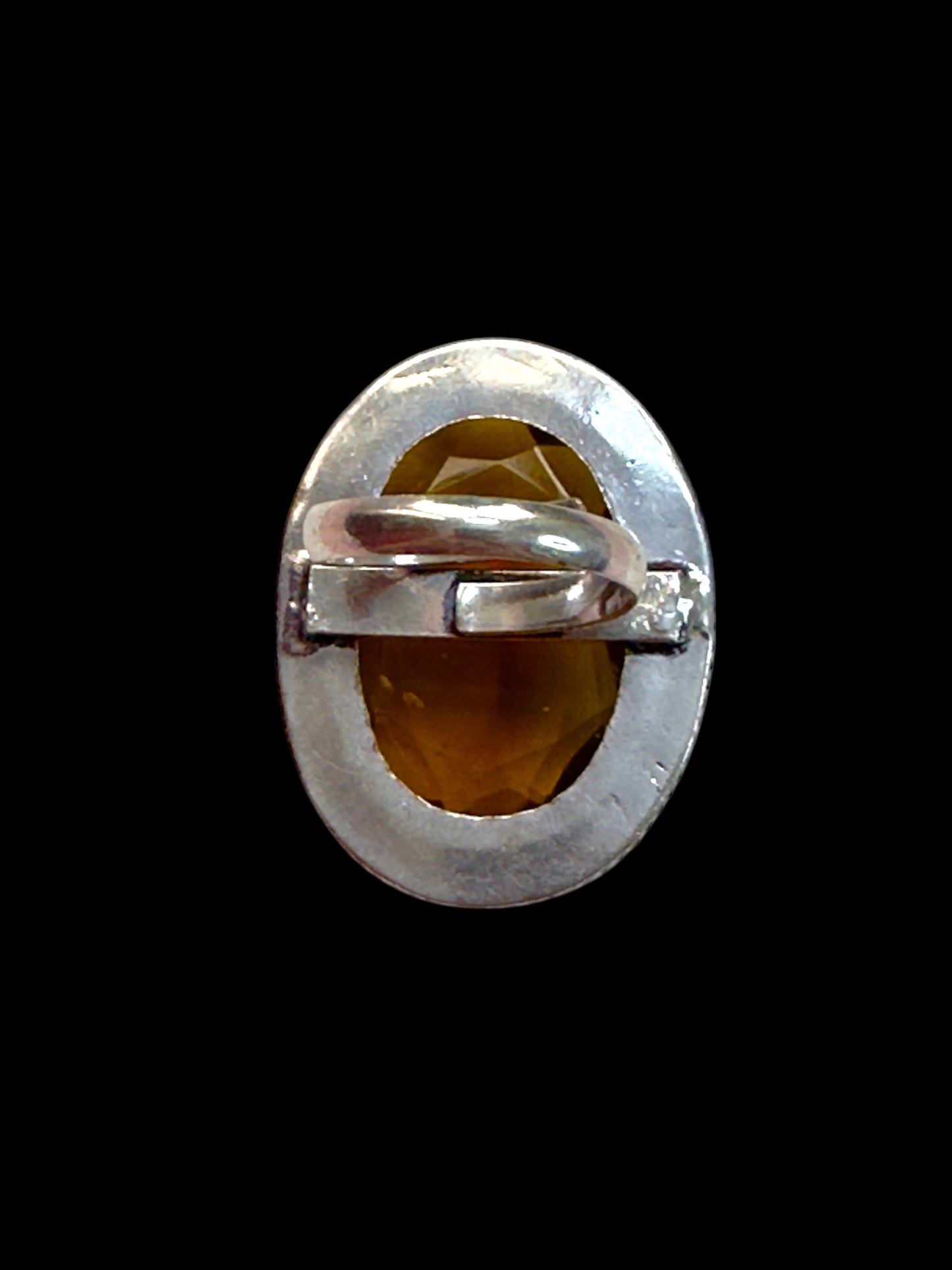 Natural Quartz Stone Chunky Adjustable Alloy Ring