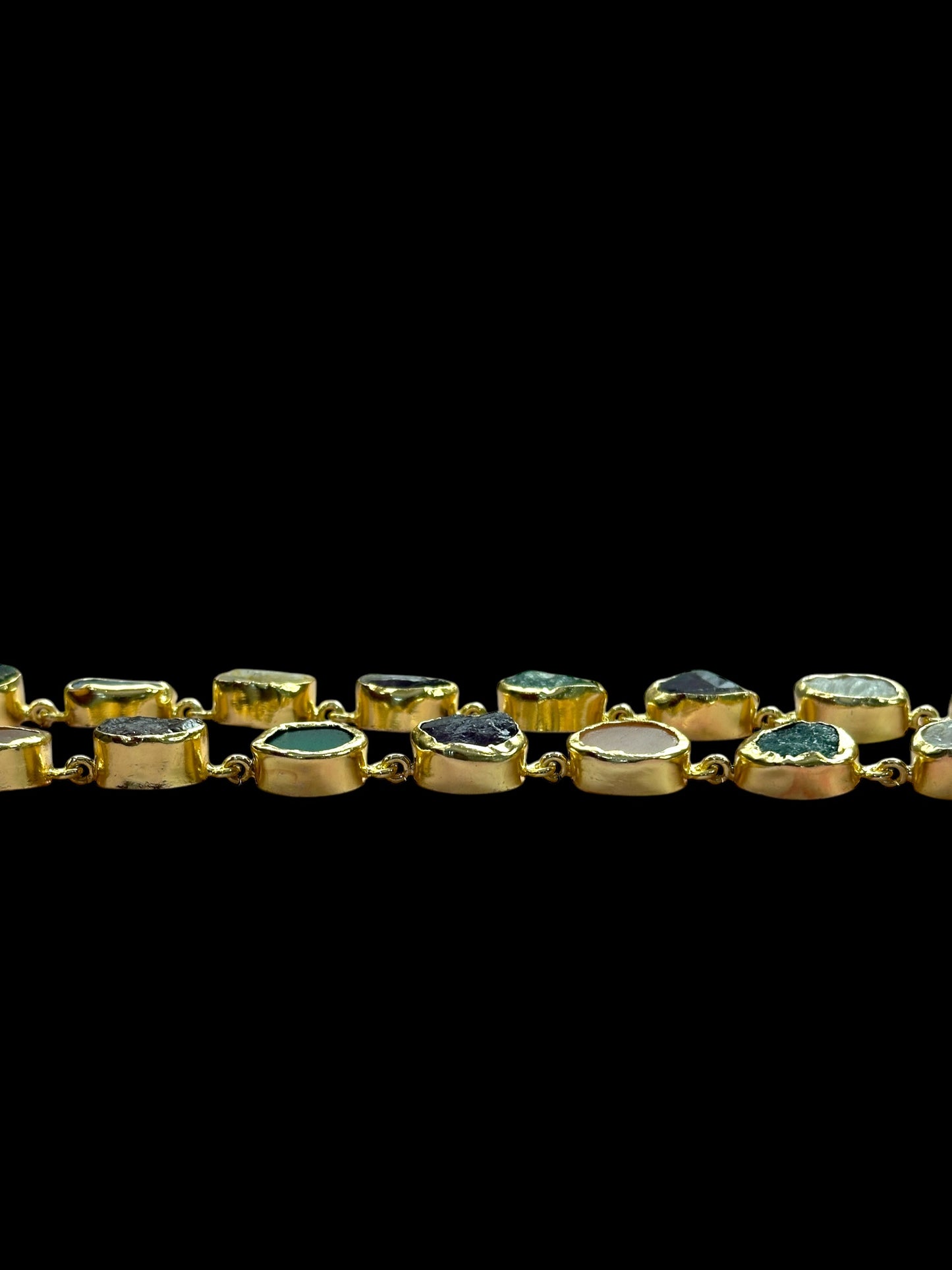 Multi Stone Statement String Necklace