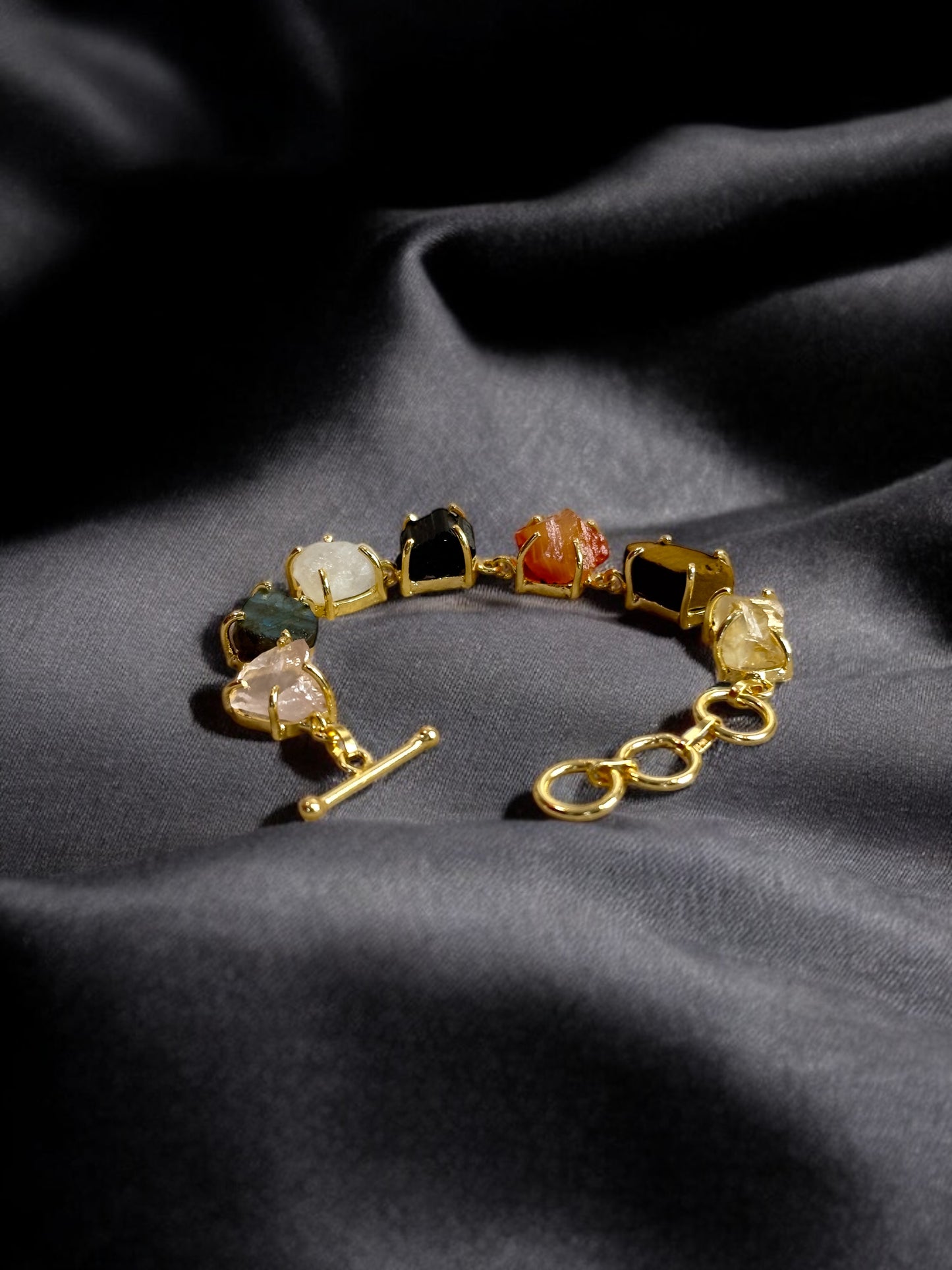 Multi Stone Saisha Brass Bracelet