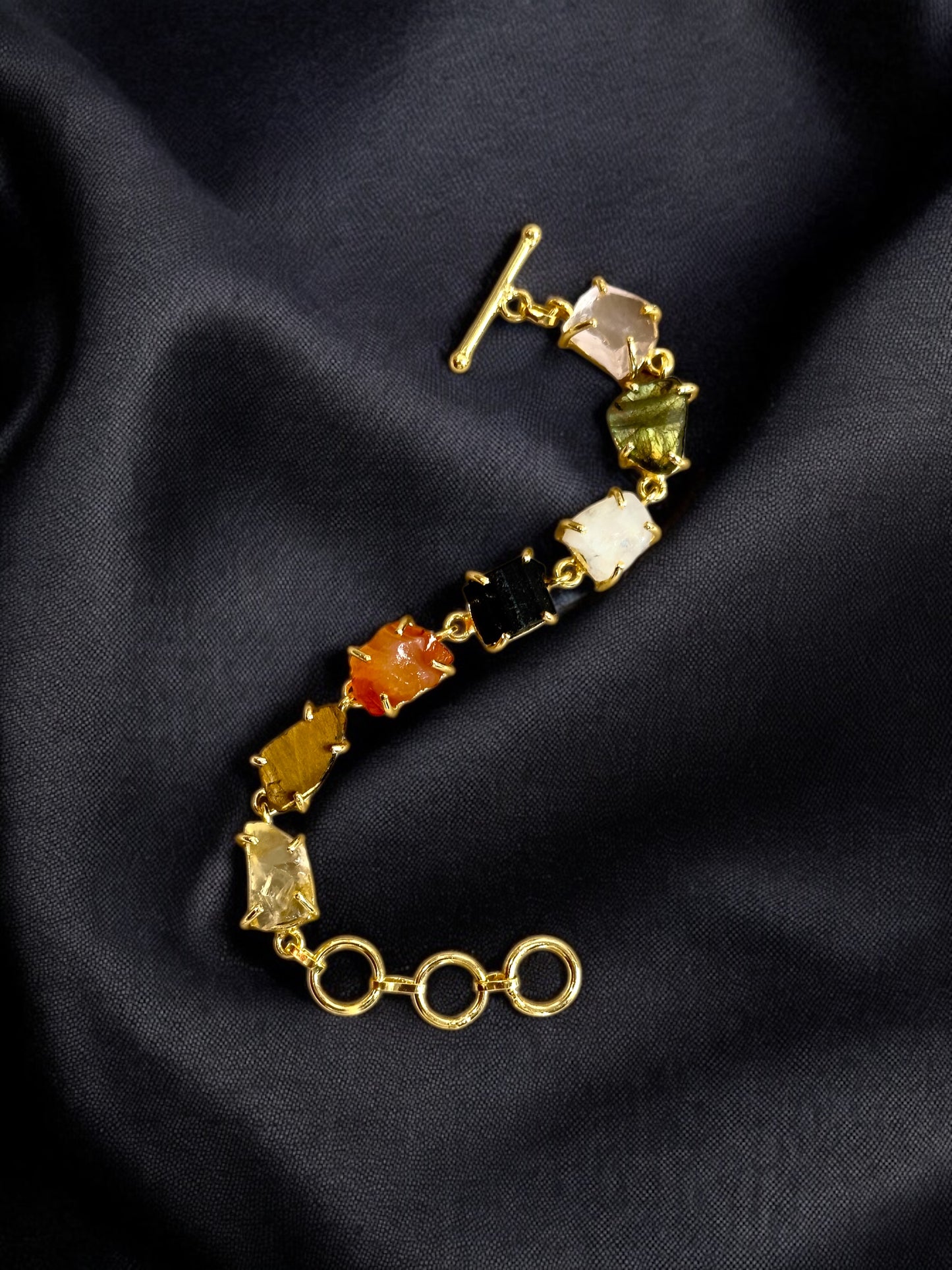 Multi Stone Saisha Brass Bracelet