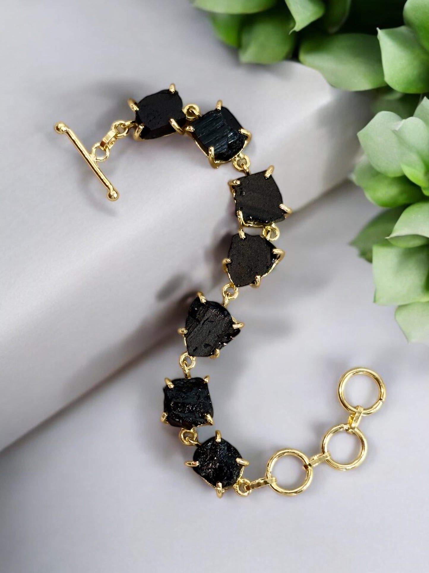 Black Tourmaline Stone Saisha Bracelet