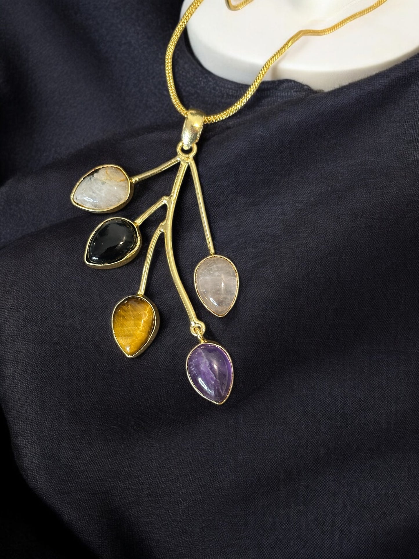 PanchPatra Five Stones Pendant Chain