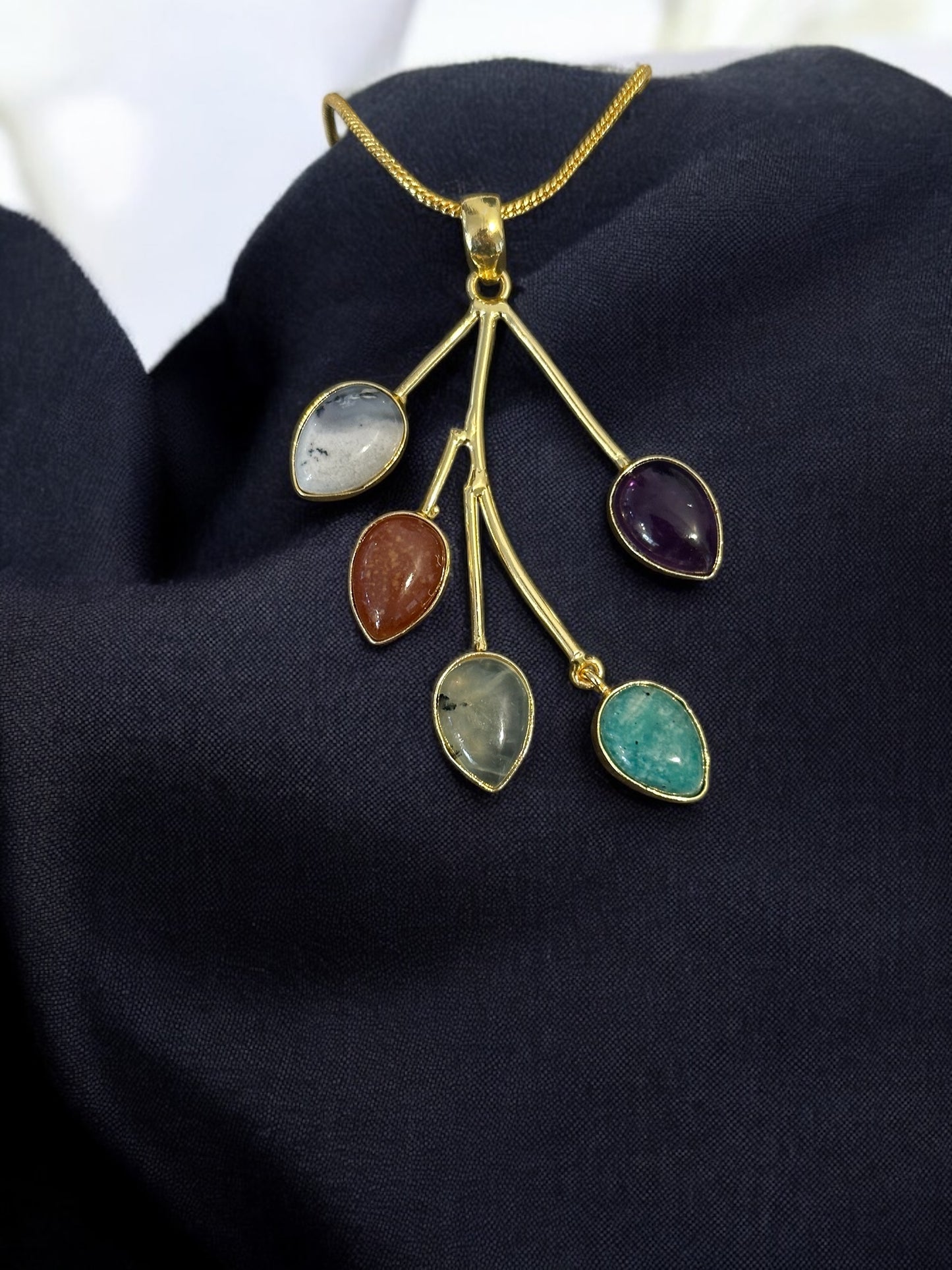 PanchPatra Five Stones Pendant Chain