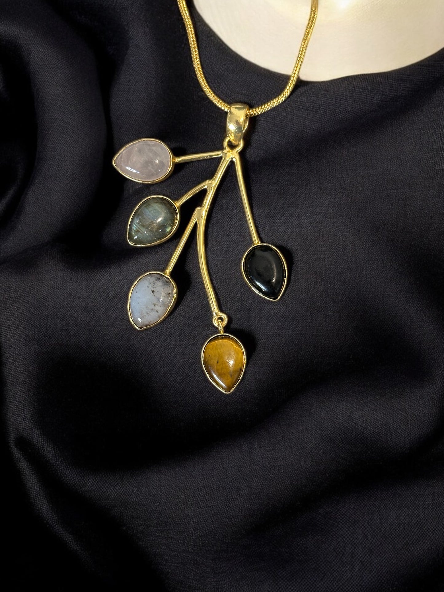 PanchPatra Five Stones Pendant Chain