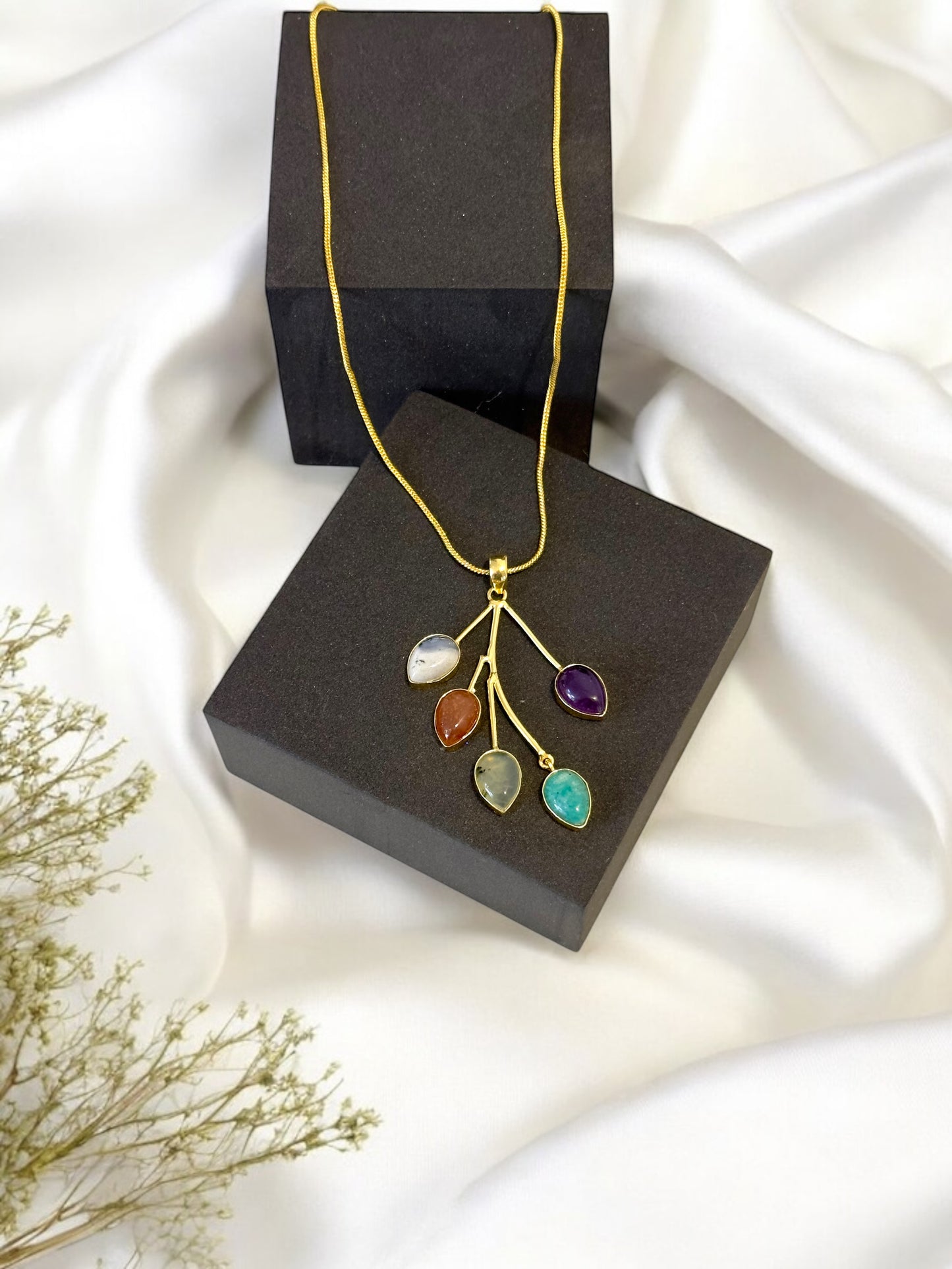 PanchPatra Five Stones Pendant Chain