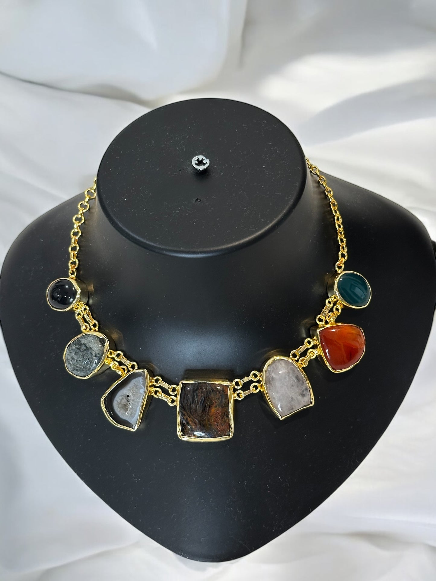 Sapta Ratan Seven Stones Chain Necklace