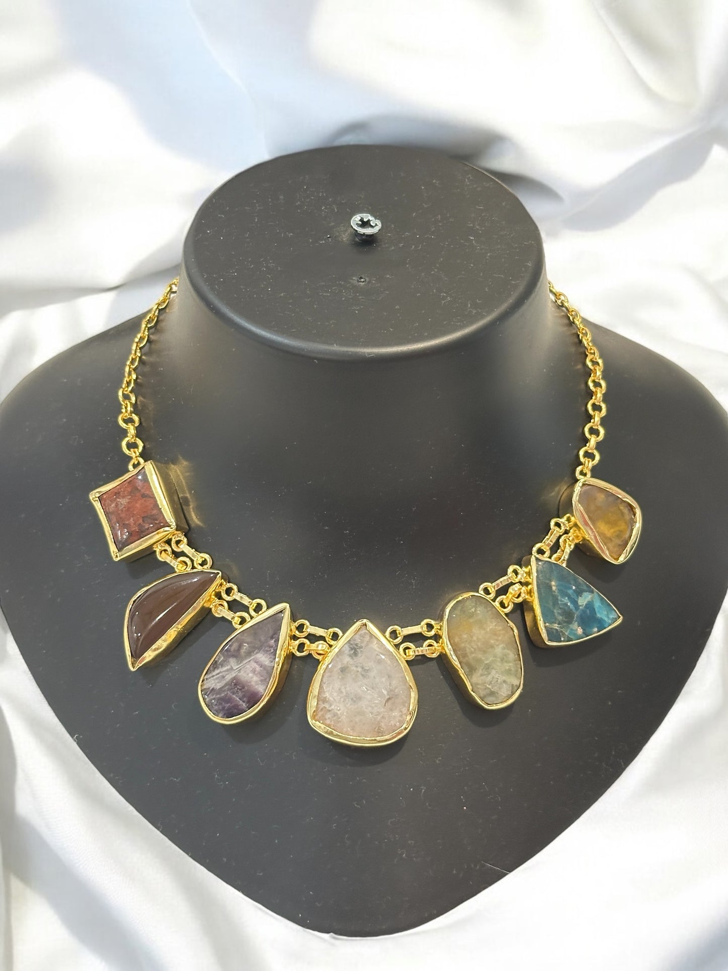 Sapta Ratan Seven Stones Chain Necklace