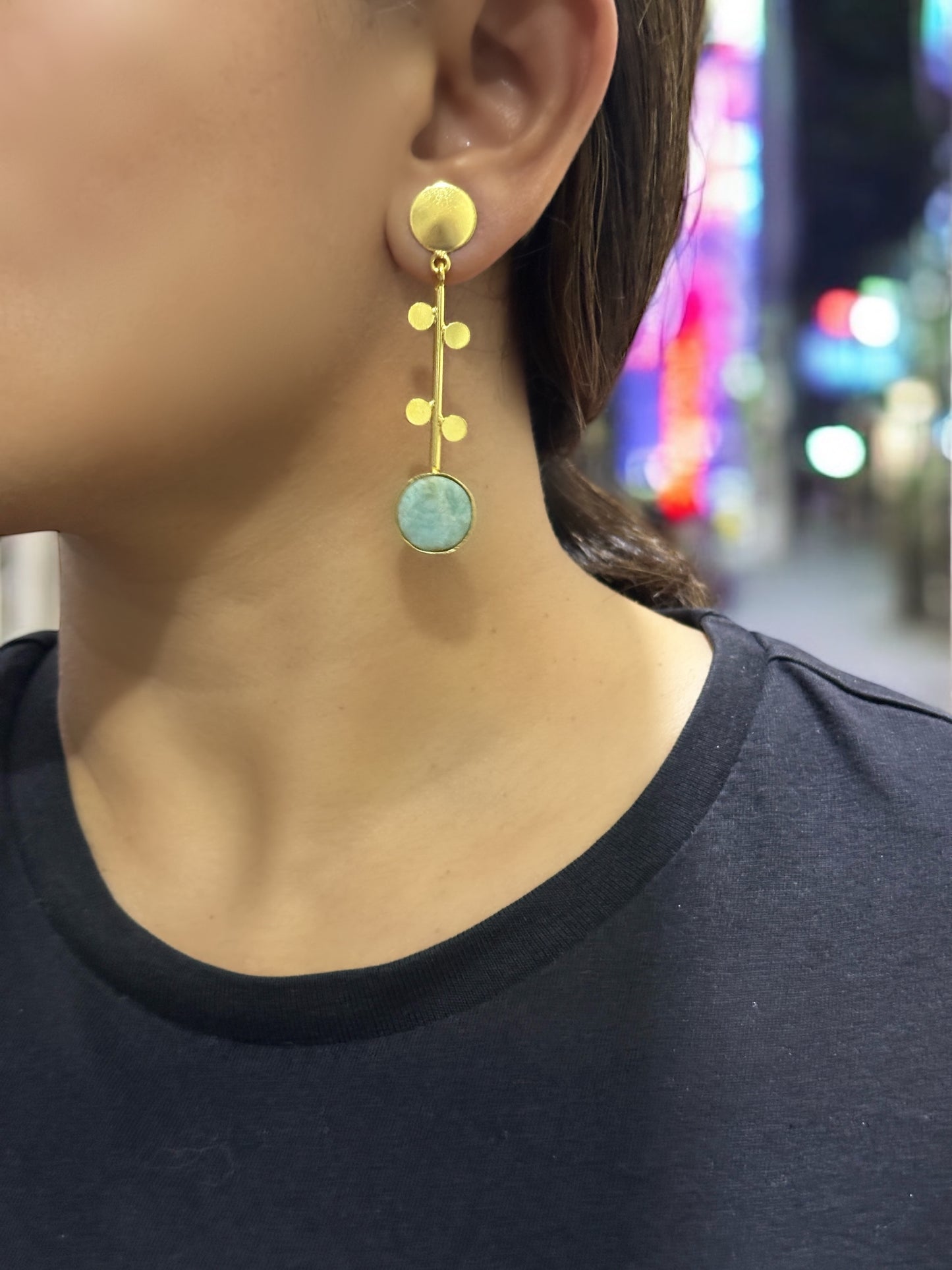 Stickdrop Stone Earrings