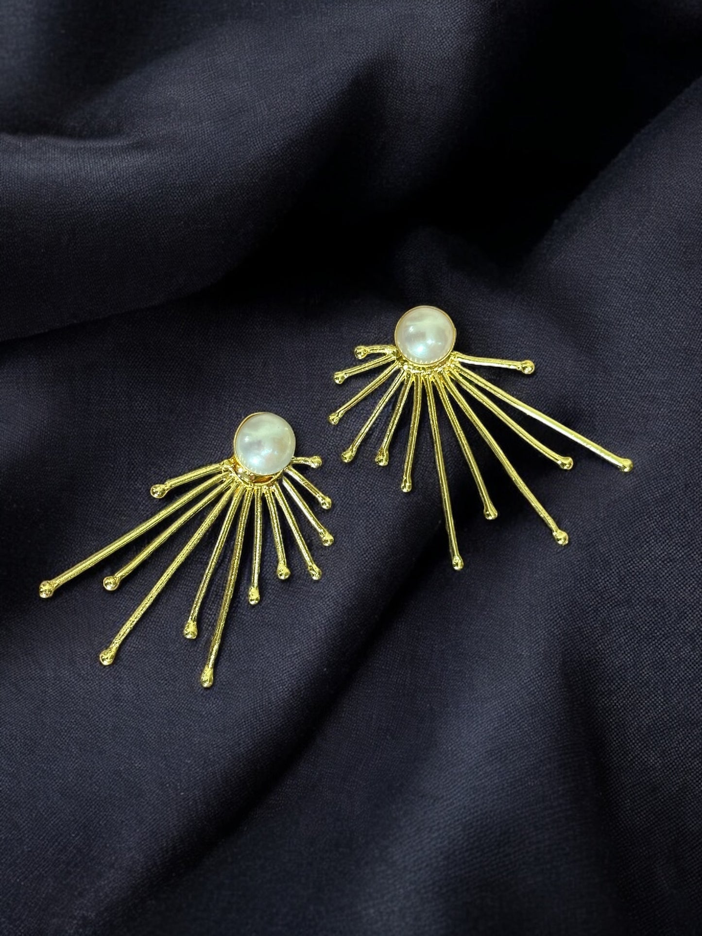 Sunrise Pearl Brass Studs