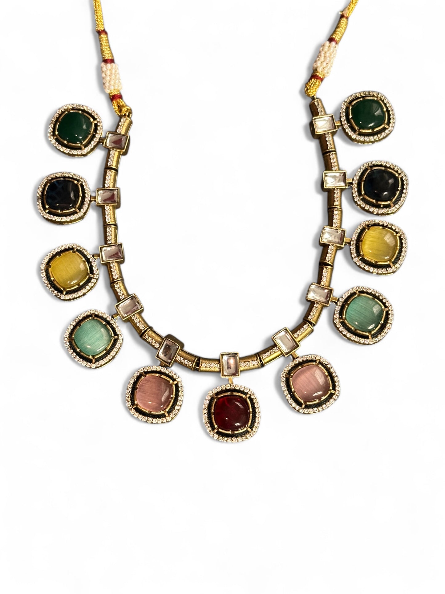 Multicoloured Doublet Necklace Set