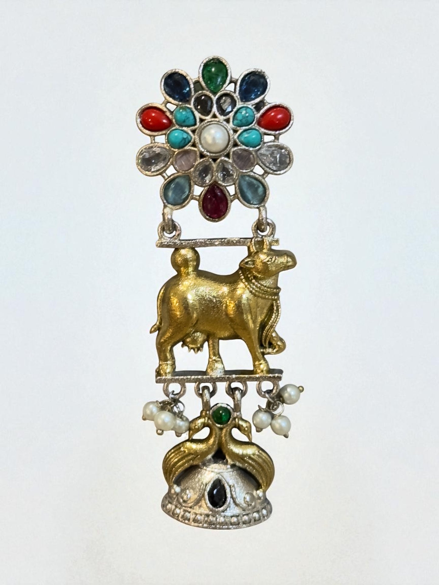 Kamdhenu Dual Tone Brass Earrings