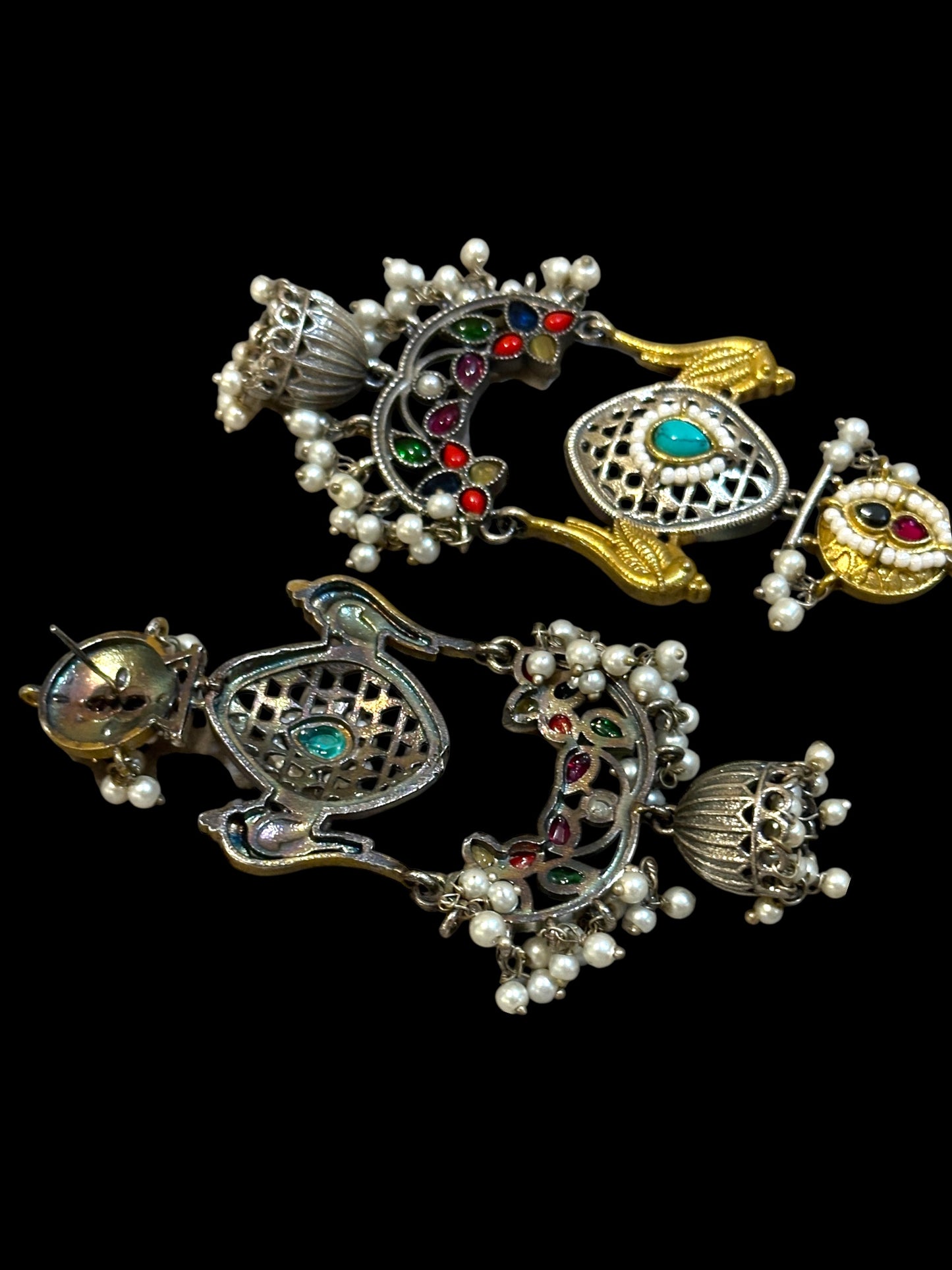 Mayur Dual Tone Pachi Earrings