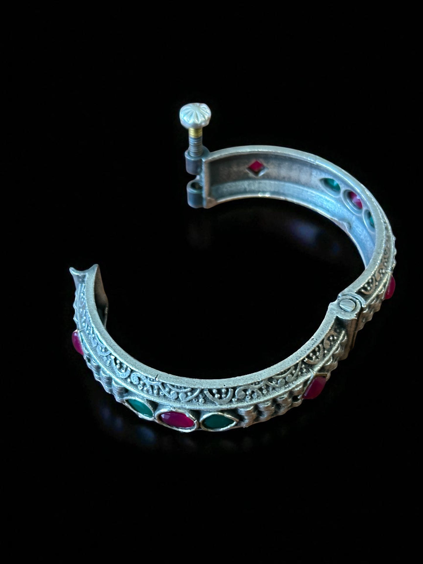 Oxidised Silver Plated Brass Kusum Kada