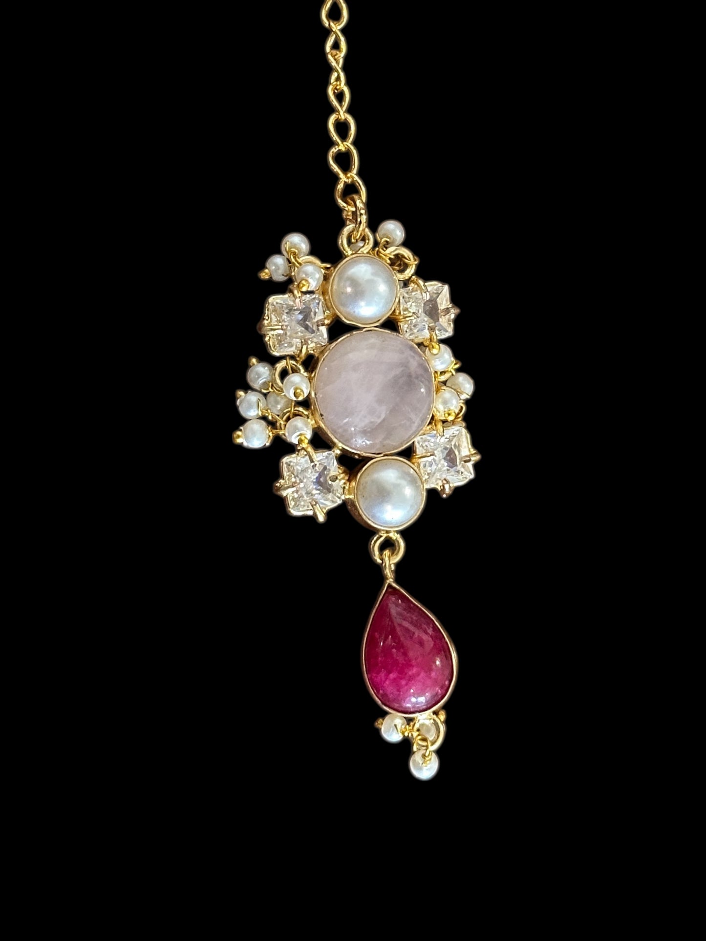Maanvi Statement Necklace Set with Tikka
