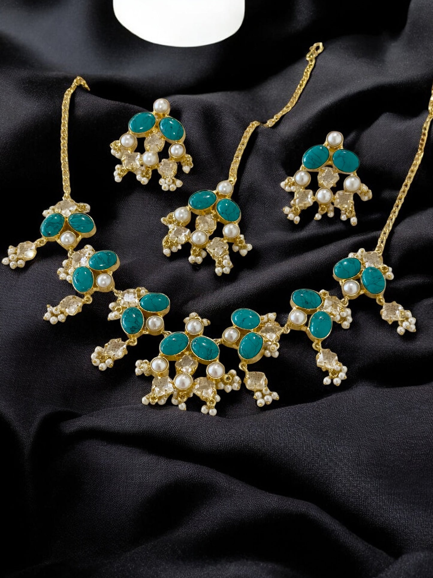 Feroz Statement Necklace Set with Tikka