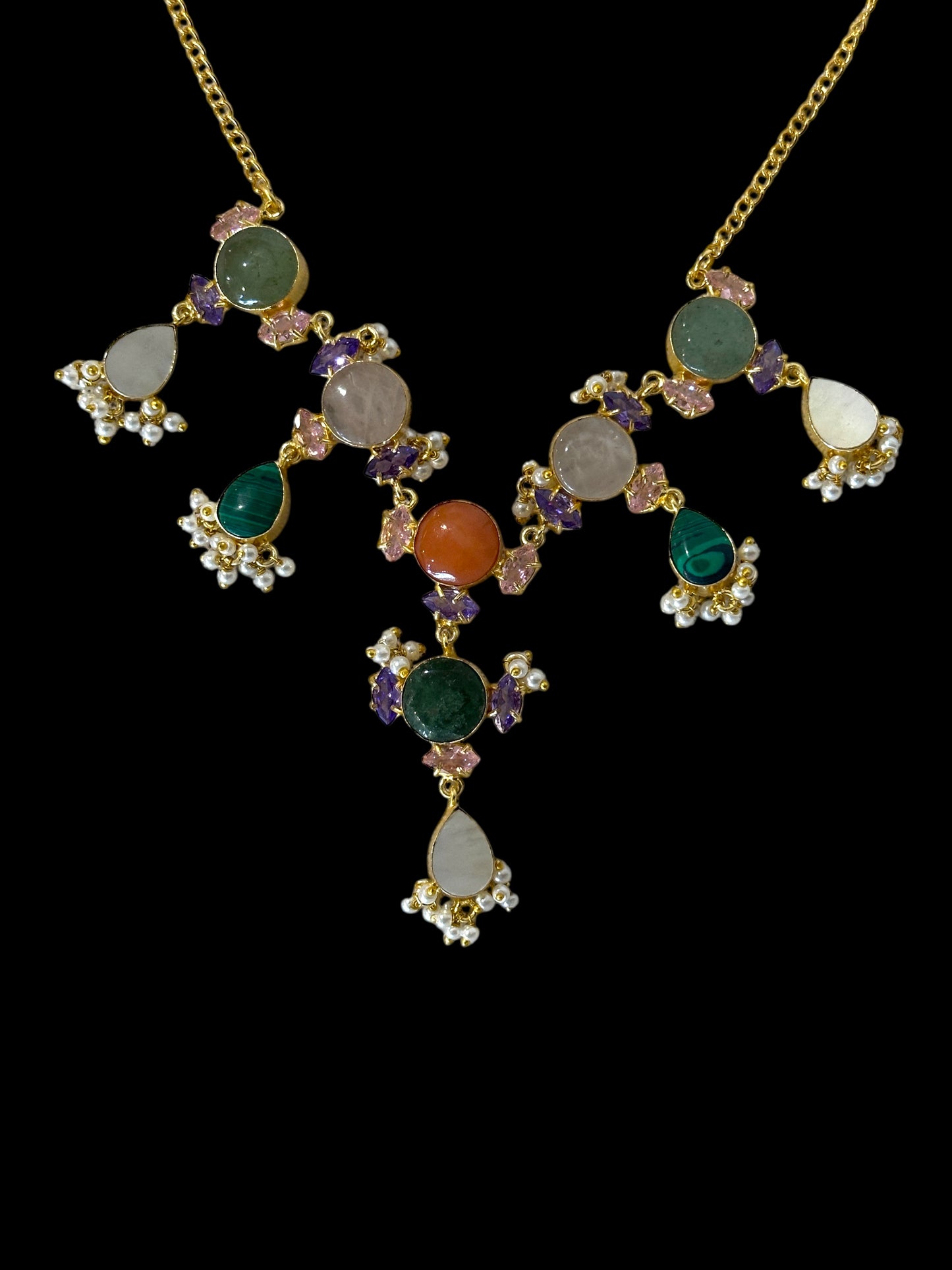 Sunaina Statement Stone Necklace Set
