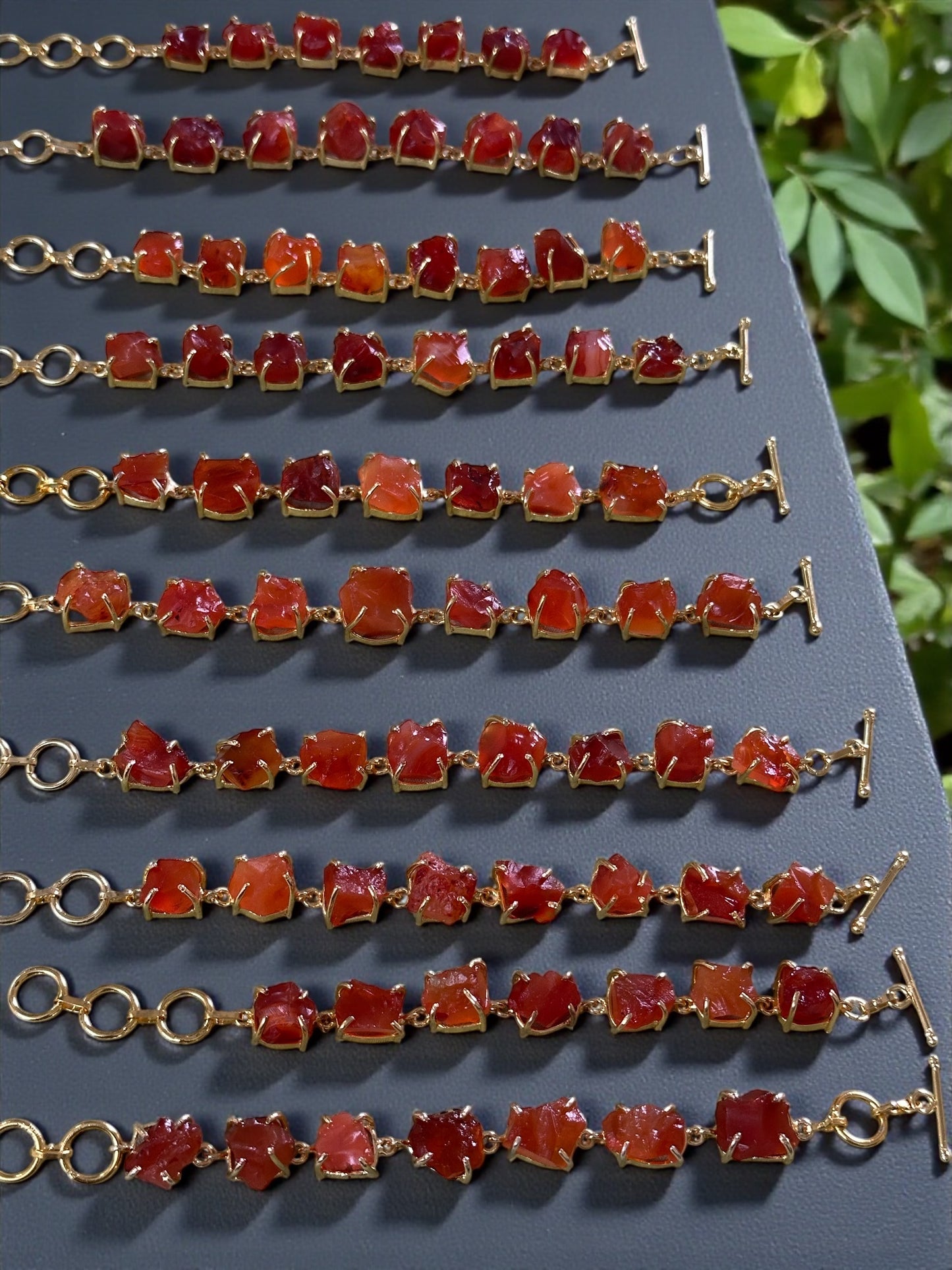 Dark Orange Carnelion Stone Saisha Bracelet