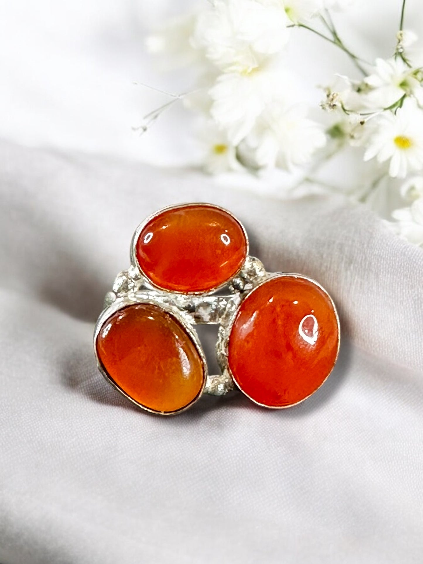 Red Carnelian Chunky Adjustable Ring