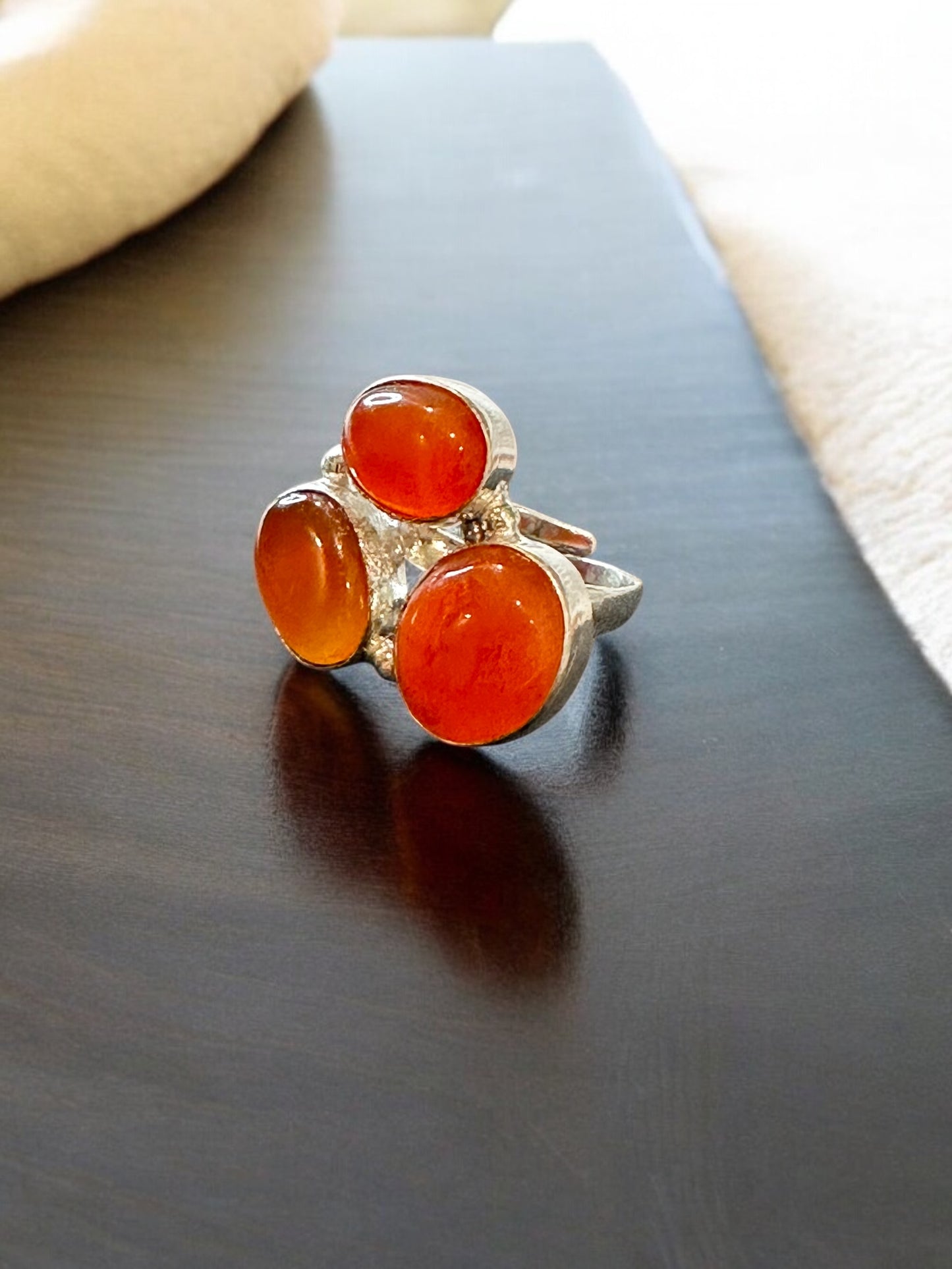 Red Carnelian Chunky Adjustable Ring