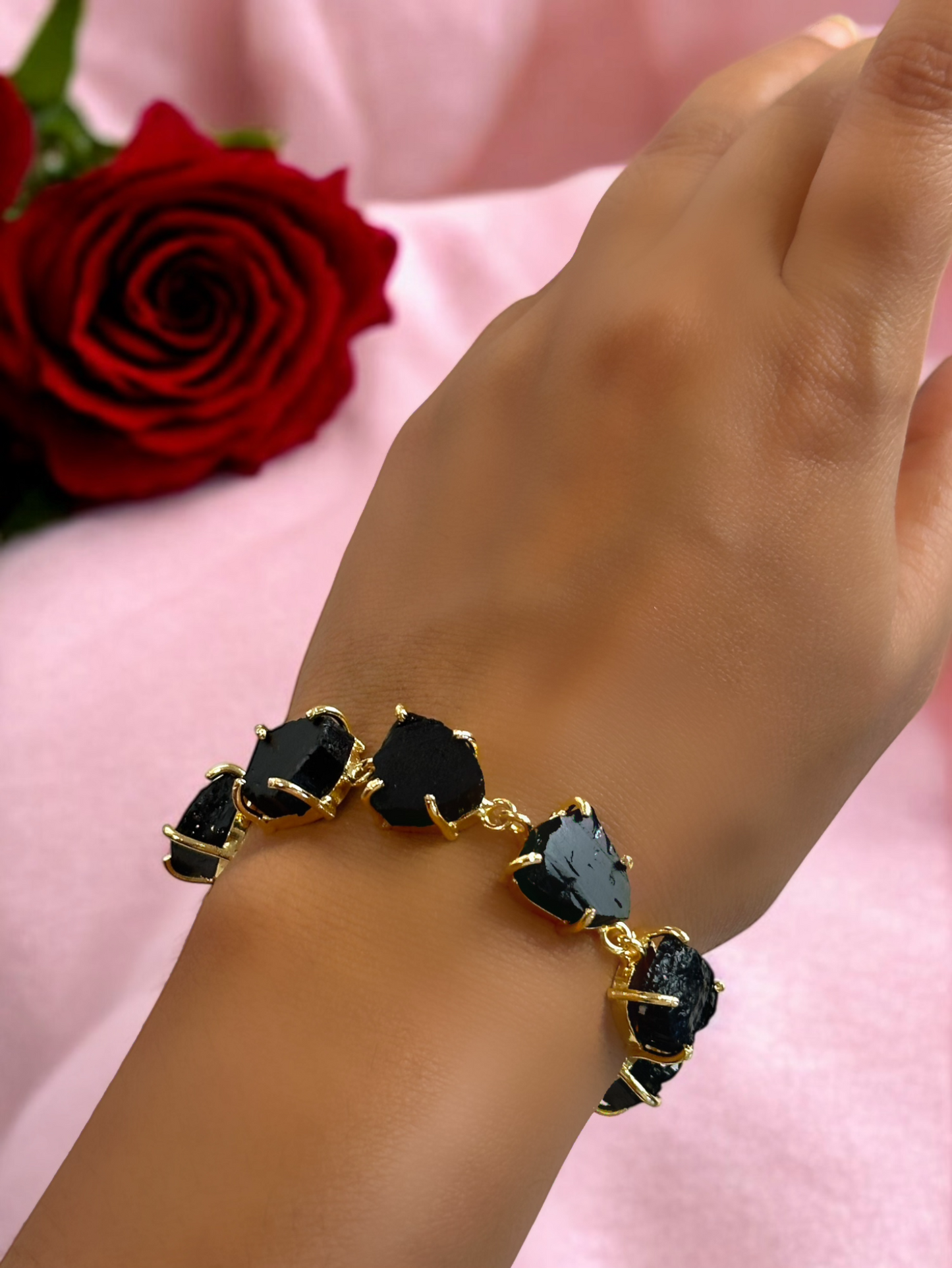Black Tourmaline Stone Saisha Bracelet