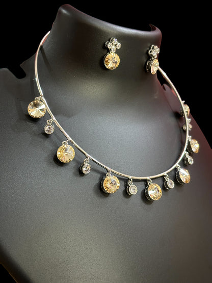Swarovski Collar Necklace With Earrings