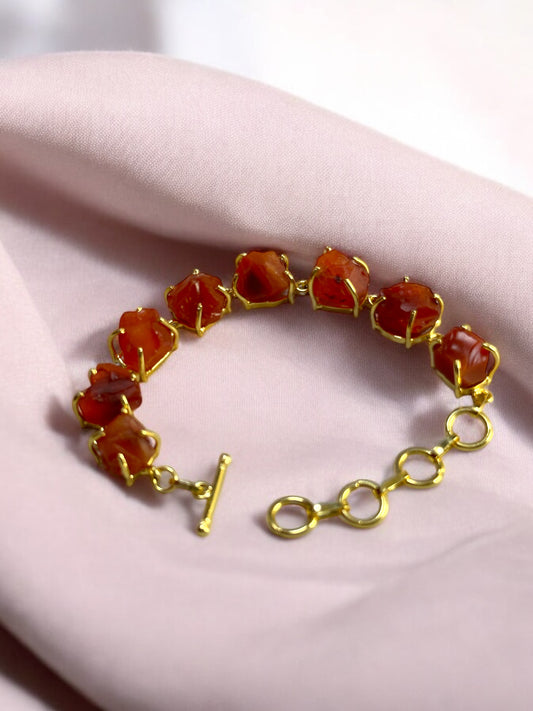 Dark Orange Carnelion Stone Saisha Bracelet