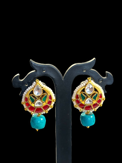 Turquoise Machali Pachi Kundan Choker Set