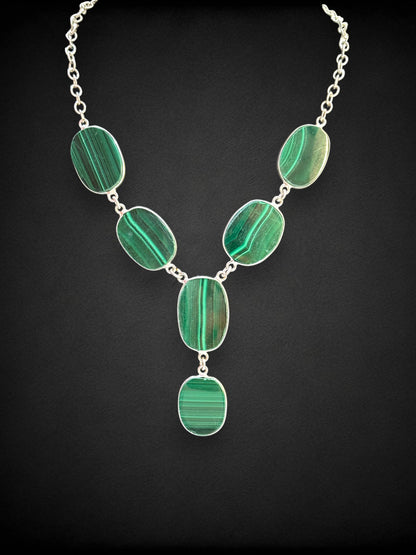 Green Malachite Smooth Boho Necklace