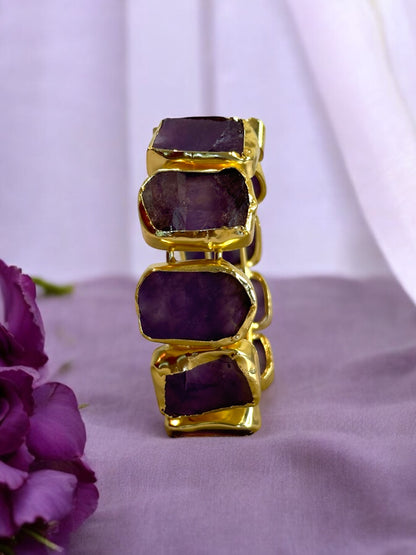 Natural Stone Box Mayanka Statement Brass Kada Adjustable