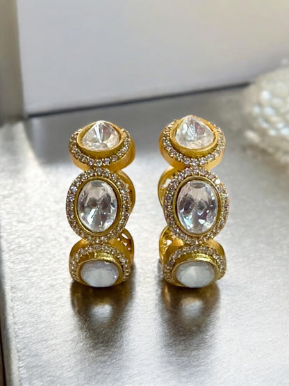 Anjana Moissanite Brass Hoops