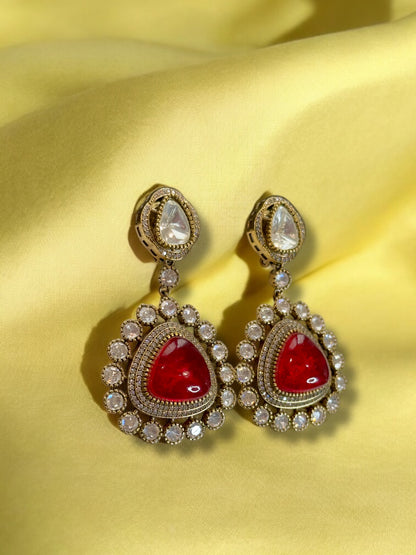 Kimaya Doublet Stone Drop Earrings