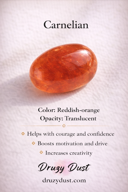 Dark Orange Carnelian Stone Saisha Drop Studs