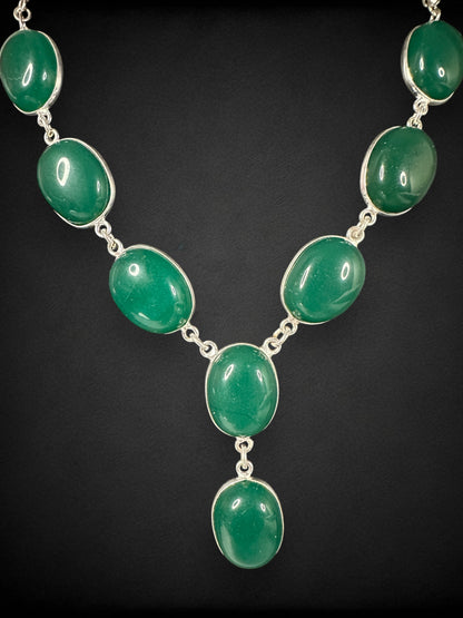 Green Onyx Smooth Boho Necklace