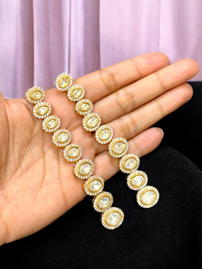 Moissanite Extra Long Viral Earrings