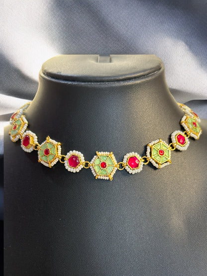 Mint Minimal Pachi Kundan Choker Set