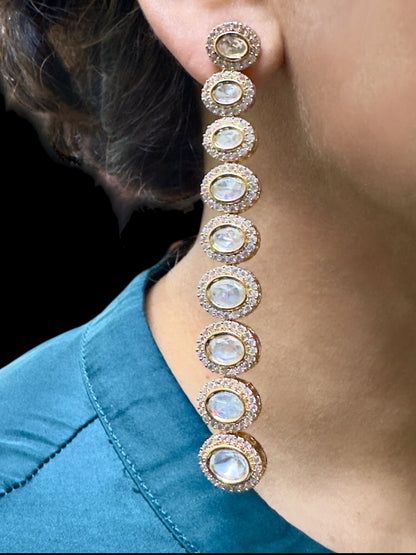 Moissanite Extra Long Viral Earrings