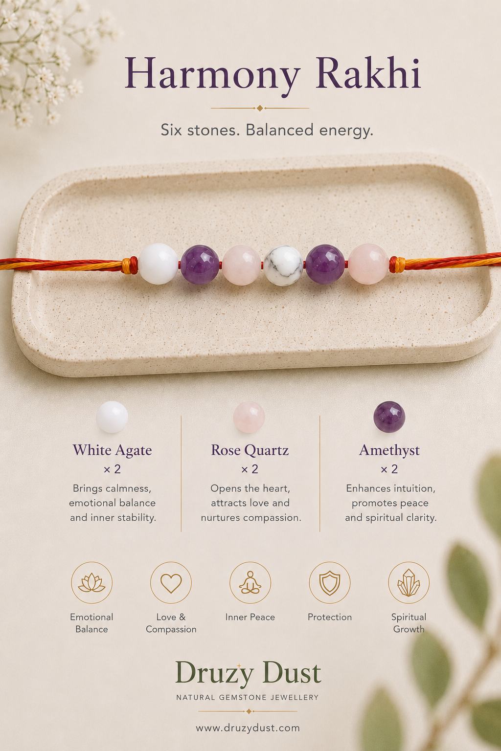 Gemstone Rakhi Combo Set Of 3