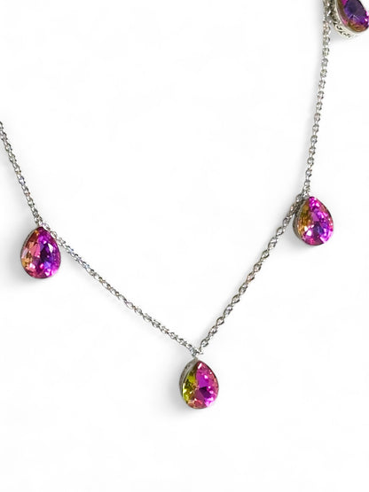 Swarovski Crystal Teardrop Necklace Set With Studs