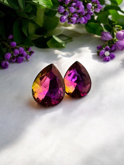 Swarovski Crystal Teardrop Necklace Set With Studs