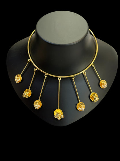 Ghungroo Statement Gold Plated Hasli Set