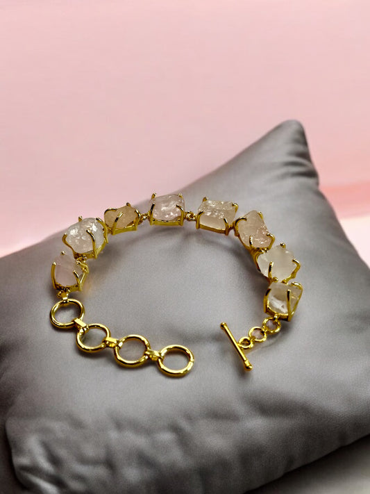 Pink Rose Quartz Stone Saisha Bracelet
