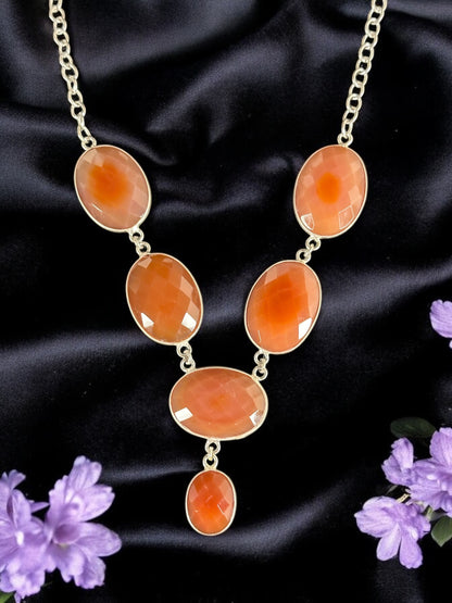 Red Carnelian Faceted Boho Necklace