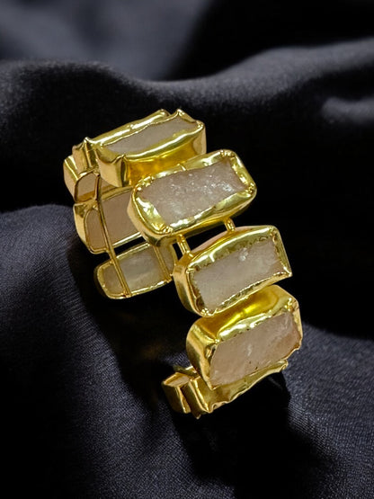 Natural Stone Box Mayanka Statement Brass Kada Adjustable